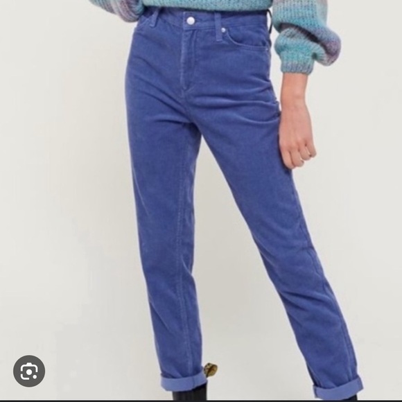 BDG Urban Outfitters Mom High Rise blue corduroy pants Sz 25 - Picture 1 of 11